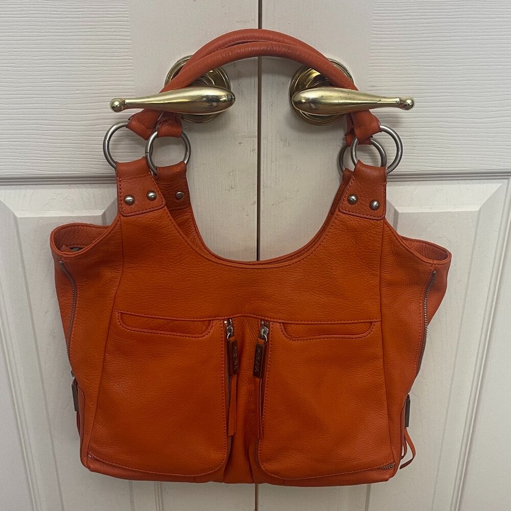 Perlina Bags, Buttery Soft Orange Leather